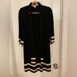 Lily Pulitzer XL soft merino wool black and cream scoop neck dress